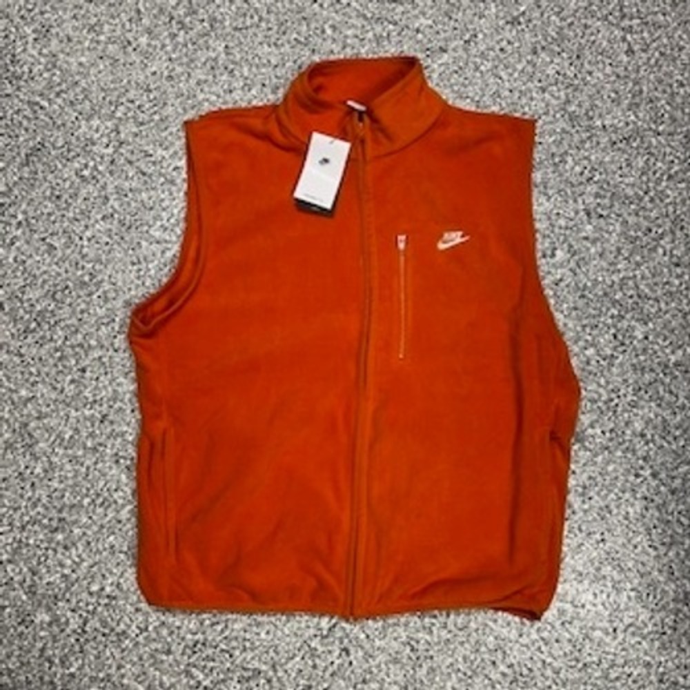 Nike Sportswear Club Fleece Vest Mens L Orange Therma-FIT Loose Fit HV1446-893